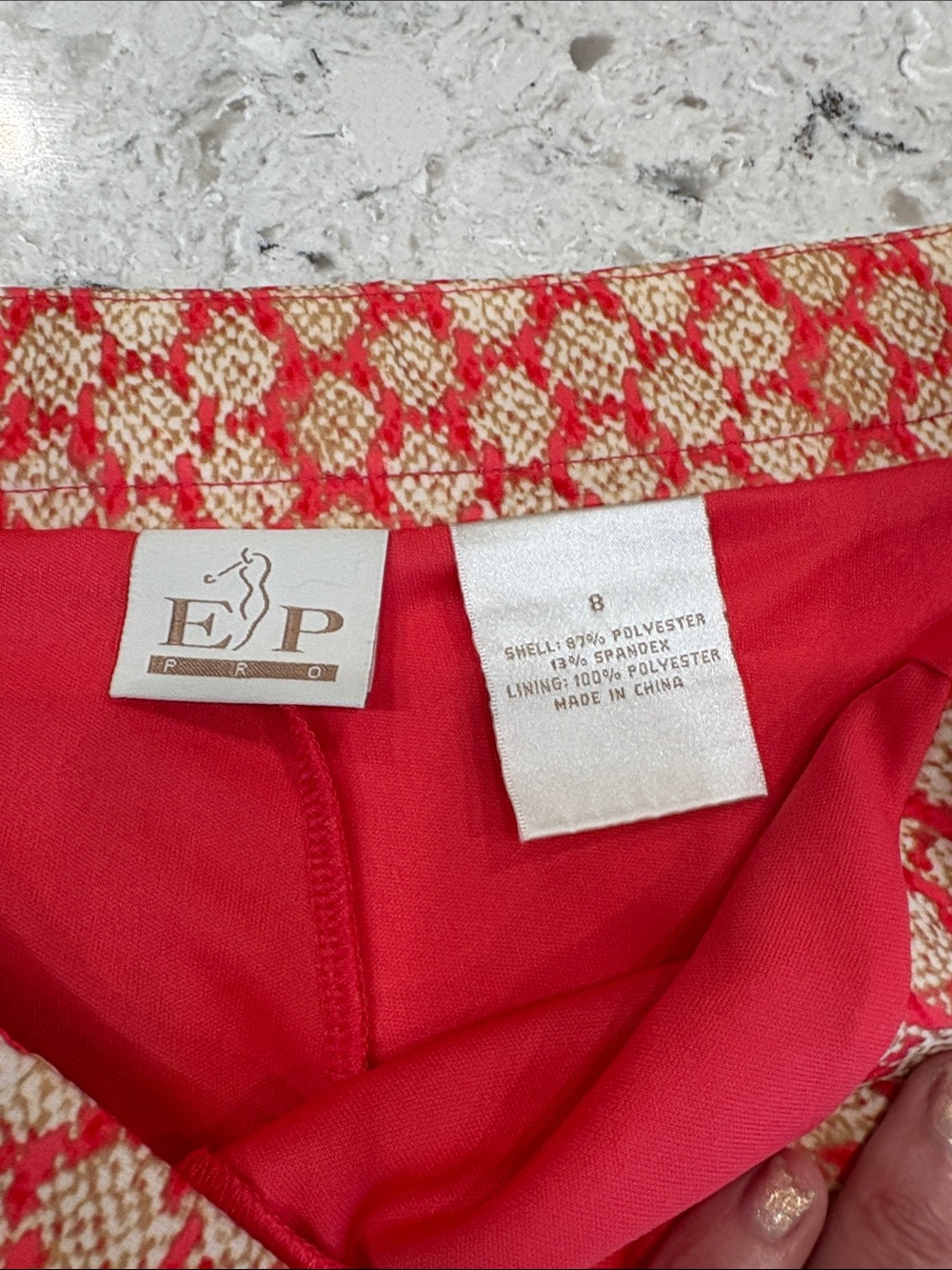EP Pro Red and Cream Patterned Mini Skort - Picture 2 of 4